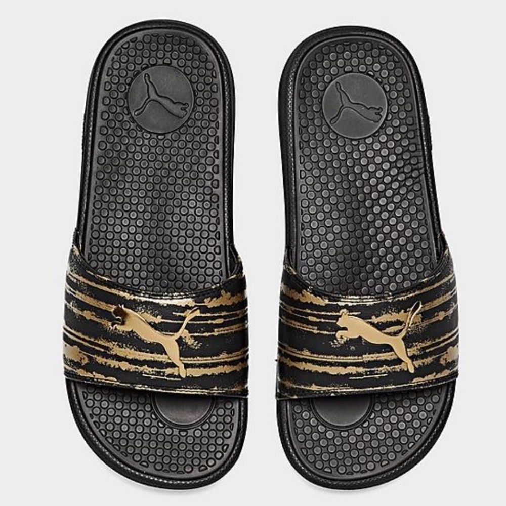 New Women's Puma Cool Cat Slides Sandals Gold Colored - Picture 5 of 16
